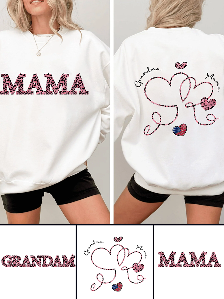 320g Leopard Print MAMA Printed Cotton Sweatshirt