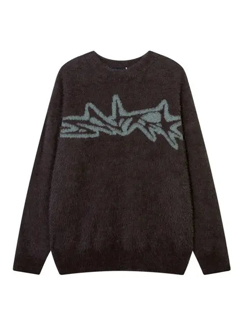 Hip hop Alphabet Jacquard Sweater Man Sweatshirt
