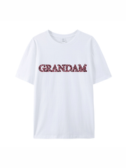 180g Leopard Print Grandma Letter Printed Cotton T-shirt