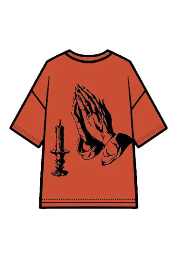270g Cotton Easter Pray Printed Wash Old T-shirt