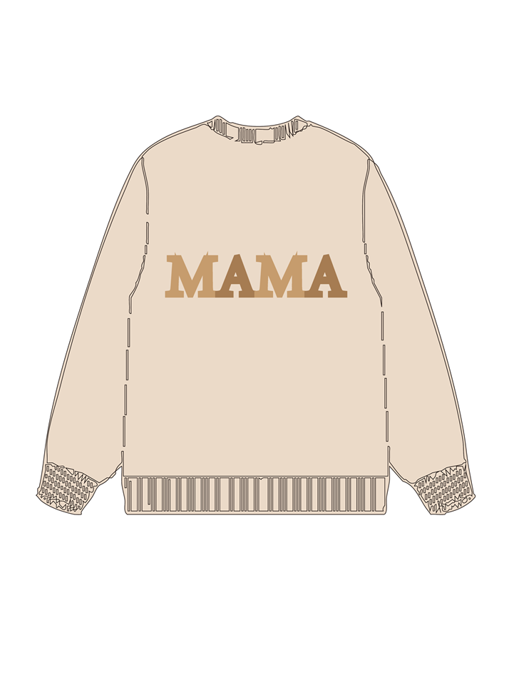 320g Sunflower Mama Letter Printed Cotton Sweatshirt