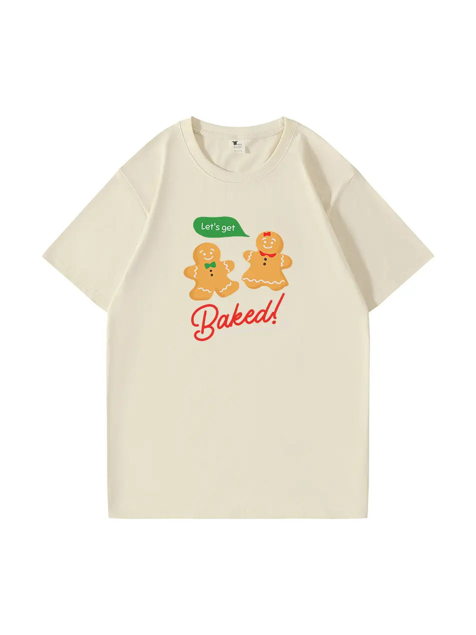 Festive Christmas Gingerbread Man Cotton T-Shirt Fun and Cozy Tee for Holiday Celebrations and Seasonal Style