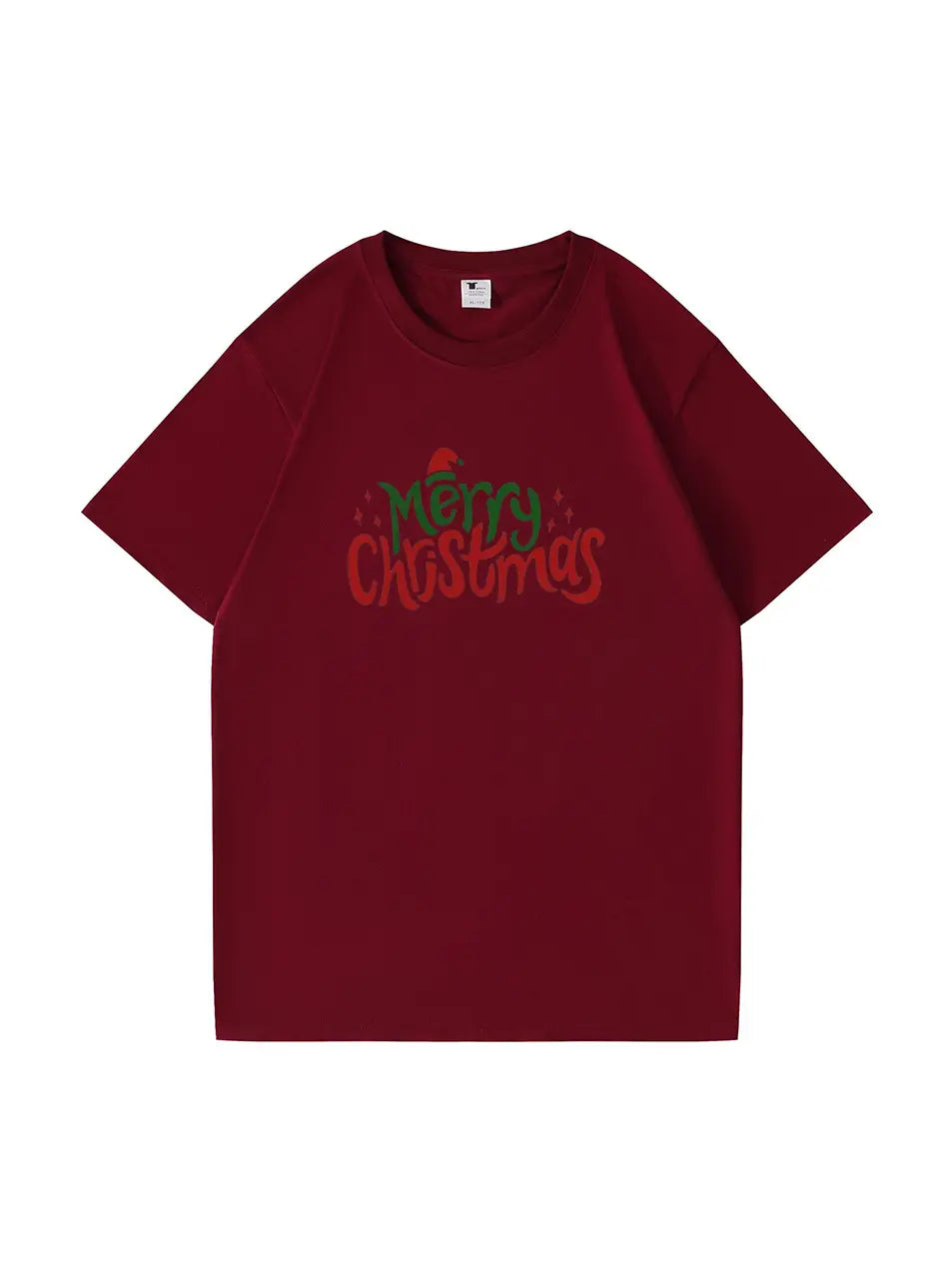Custom Merry Christmas Cotton T-Shirt Festive and Comfortable Tee for Holiday Celebrations and Seasonal Cheer
