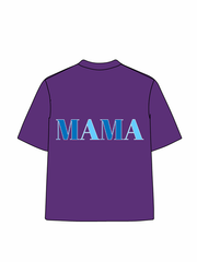 270g Blue Mama Printed Wash Old Cotton T-shirt