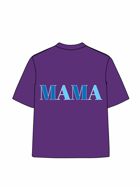 270g Blue Mama Printed Wash Old Cotton T-shirt