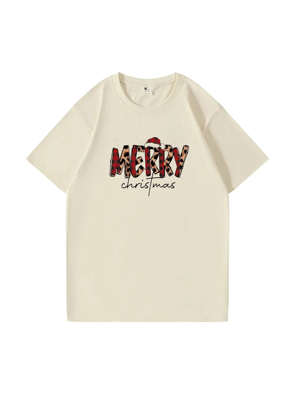 Personalized Merry Christmas Cotton T-shirt Festive Holiday Apparel Great Gift Idea