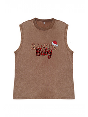 Men's Santa Baby Sleeveless Cotton Tank Top Festive Holiday Shirt