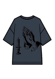 270g Cotton Easter Pray Printed Wash Old T-shirt