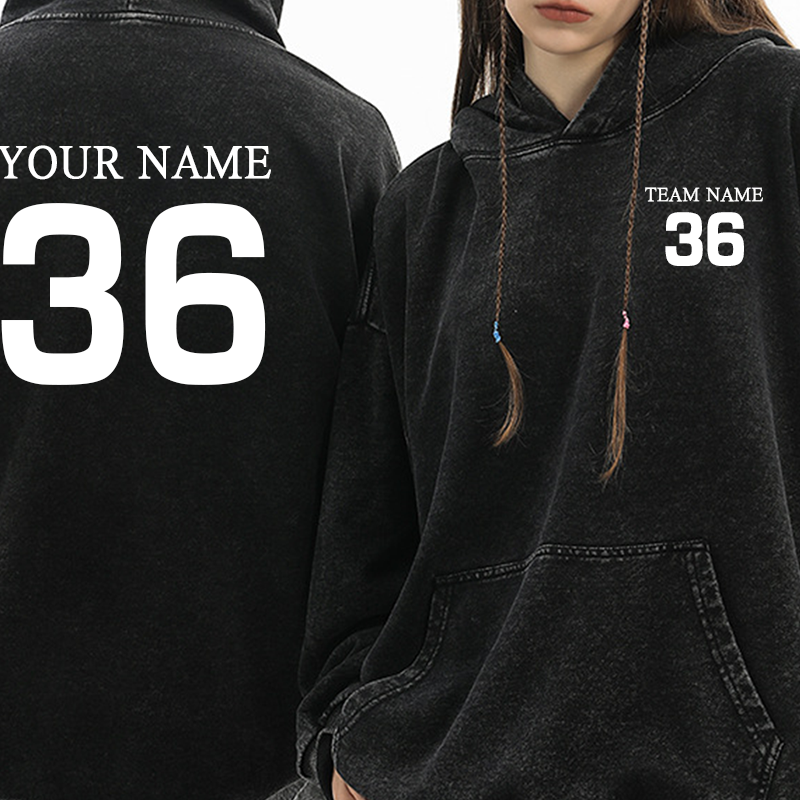 Personalized Vintage Wash Cotton Hoodie