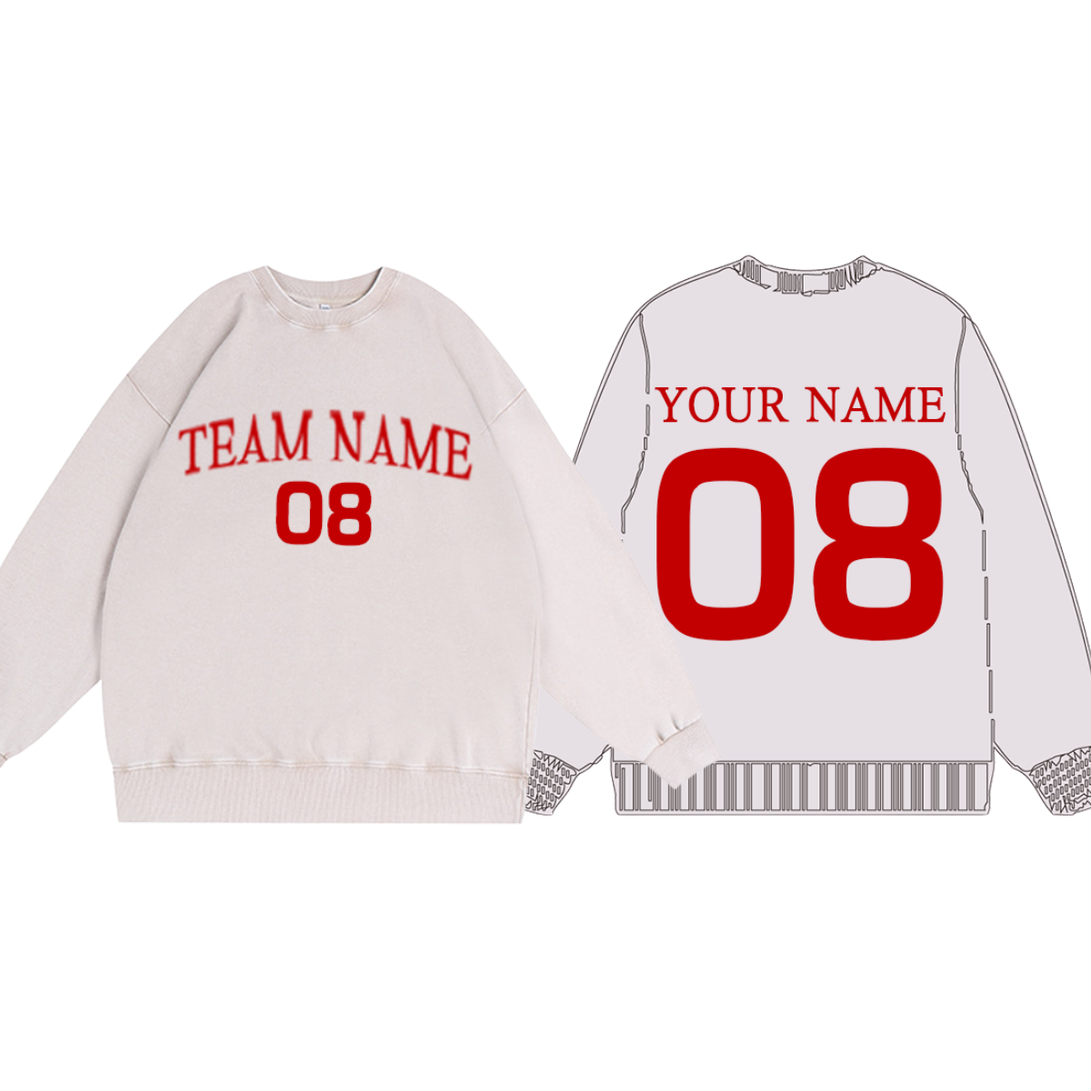 300g Custom Washed Crewneck Sweatshirt