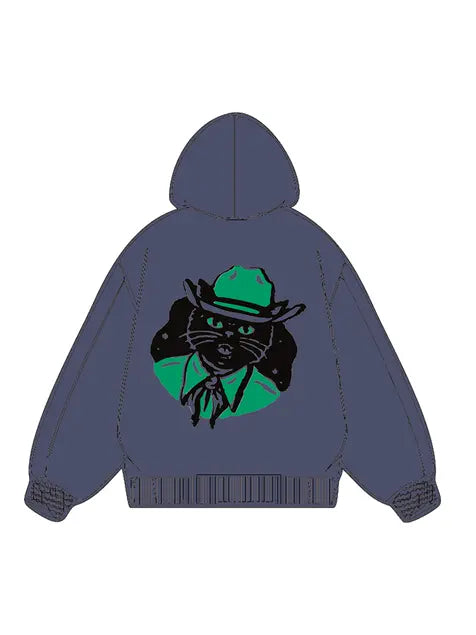 320g Back Cat Easter Cotton Hoodie