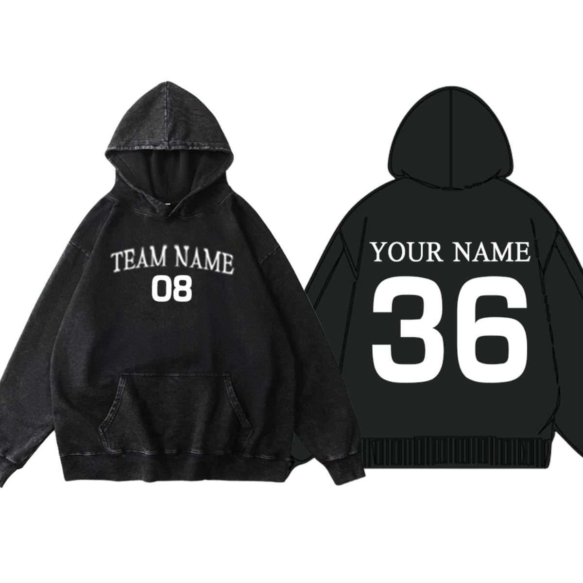 450g Custom Cotton Wash Old Vintage Hoodie