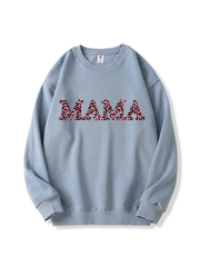 320g Leopard Print MAMA Printed Cotton Sweatshirt