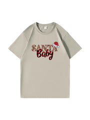 Custom Santa Baby Christmas Cotton T-Shirt Adorable and Festive Tee for Holiday Celebrations