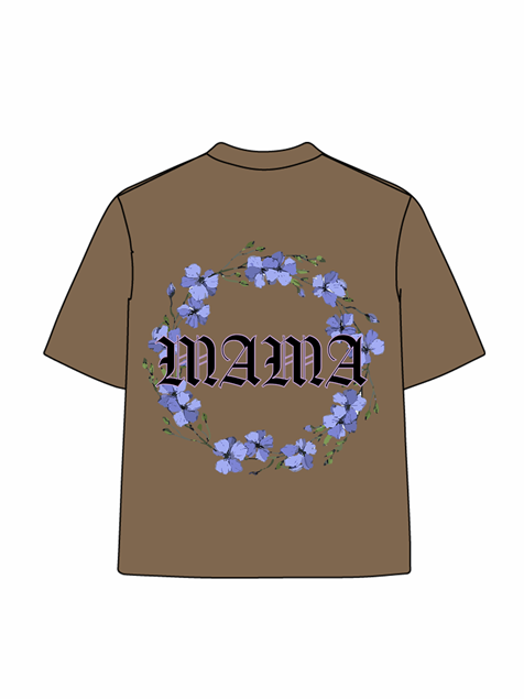270g Mom Garland Printed Wash Old Cotton T-shirt
