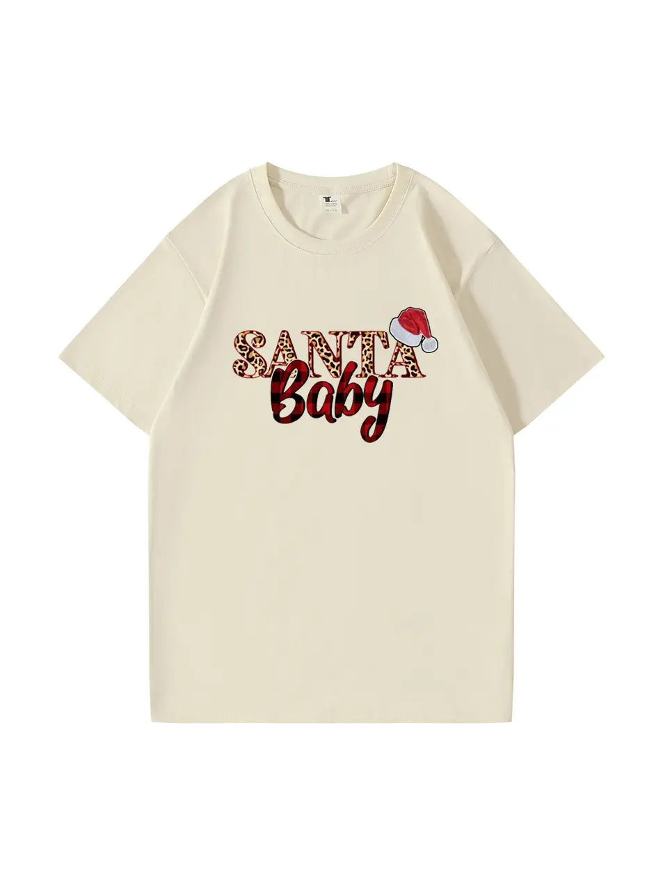 Custom Santa Baby Christmas Cotton T-Shirt Adorable and Festive Tee for Holiday Celebrations
