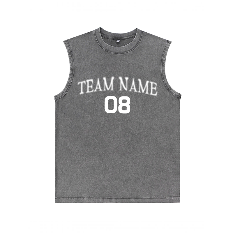 Custom Vintage Wash Cotton Vest Trendy and Comfortable for All Day Wear Tee