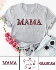 270g Leopard Print Grandma Letter Printed Wash Old Cotton T-shirt