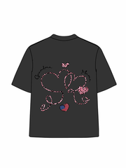 270g Leopard Print Grandma Letter Printed Wash Old Cotton T-shirt