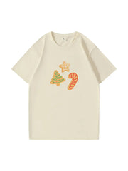 Custom Christmas Santa Cotton T-Shirt Festive Tee for Holiday Celebrations