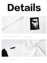 Colorblock Men's Pattern Printed Drop Shoulder T-Shirt