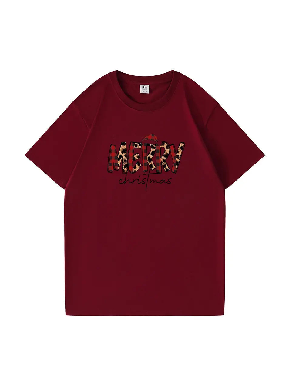 Personalized Merry Christmas Cotton T-shirt Festive Holiday Apparel Great Gift Idea