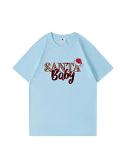 Custom Santa Baby Christmas Cotton T-Shirt  Adorable and Festive Tee for Holiday Celebrations