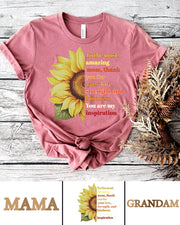 270g Sunflower Mama Letter Printed Wash Old Cotton T-shirt