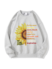 320g Sunflower Grandma Letter Printed Cotton Sweatshirt