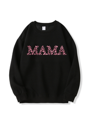 320g Leopard Print MAMA Printed Cotton Sweatshirt