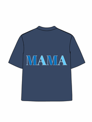 270g Blue Mama Printed Wash Old Cotton T-shirt