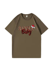 Custom Santa Baby Christmas Cotton T-Shirt Adorable and Festive Tee for Holiday Celebrations