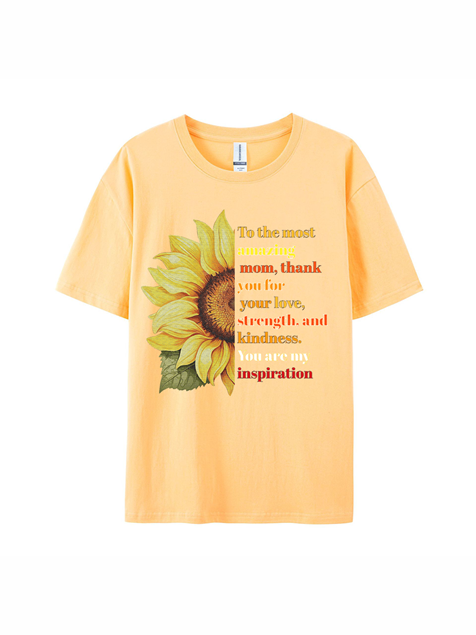 180g Sunflower Mama Letter Printed Cotton T-shirt