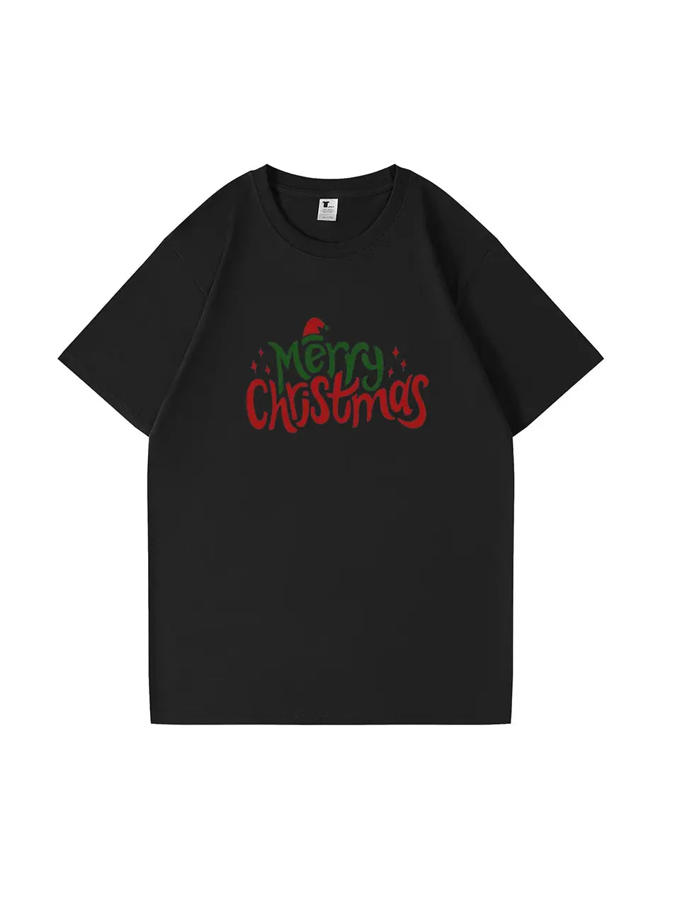 Custom Merry Christmas Cotton T-Shirt Festive and Comfortable Tee for Holiday Celebrations and Seasonal Cheer