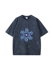 270g Mom Garland Printed Wash Old Cotton T-shirt
