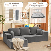 108" Modular Sectional Sofa Boneless Couch with L-Shape Chaise