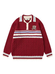 Men's Casual Colorblock Striped Sweater