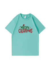Custom Merry Christmas Cotton T-Shirt Festive and Comfortable Tee for Holiday Celebrations and Seasonal Cheer