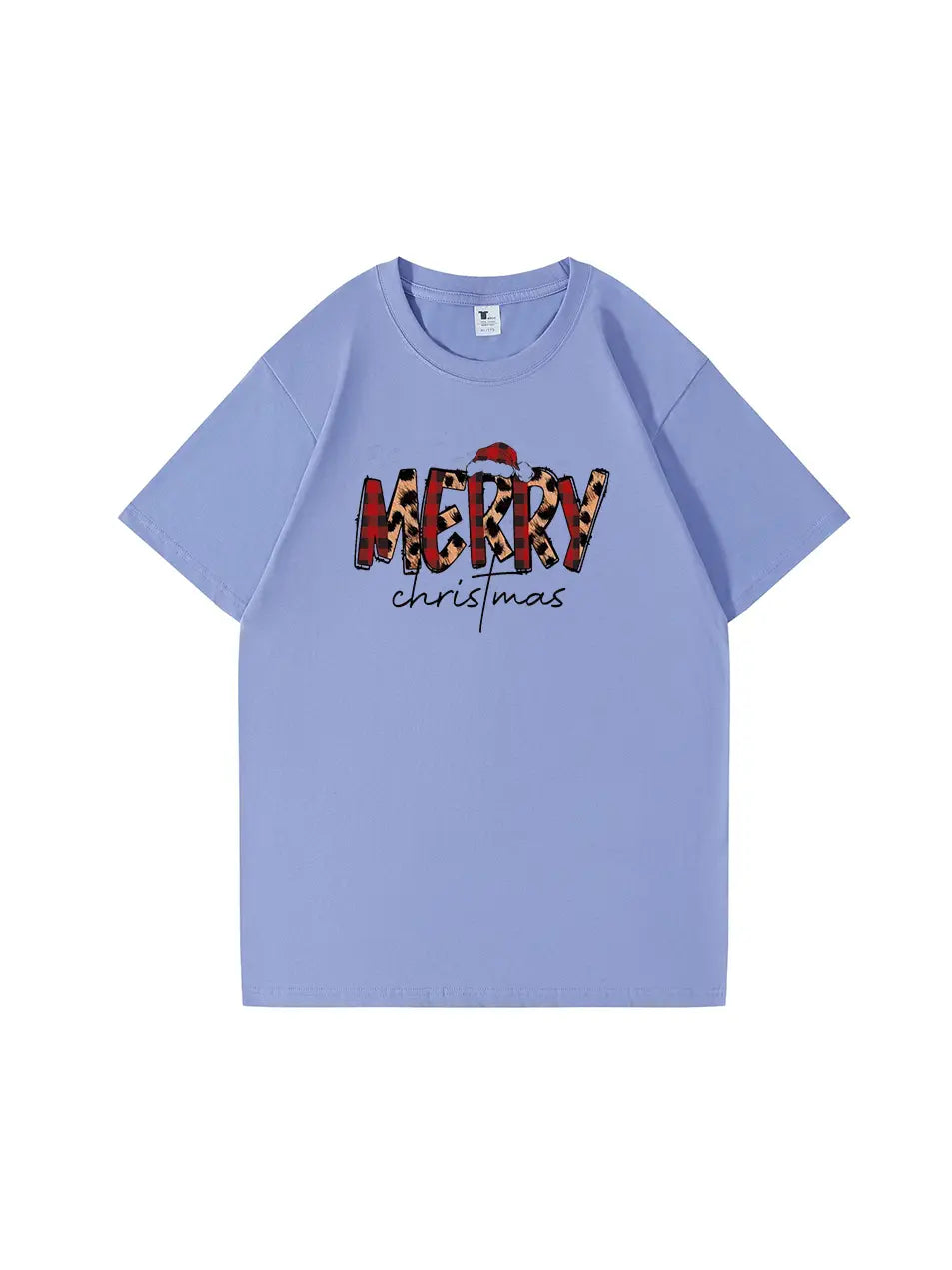 Personalized Merry Christmas Cotton T-shirt Festive Holiday Apparel Great Gift Idea