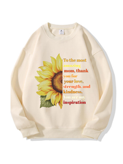 320g Sunflower Mama Letter Printed Cotton Sweatshirt