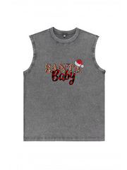 Men's Santa Baby Sleeveless Cotton Tank Top Festive Holiday Shirt