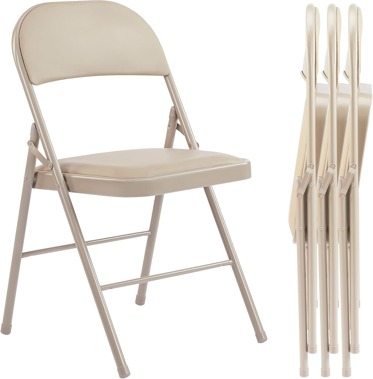 2 Pack Leather Padded Folding Chair for Indoor Outdoor