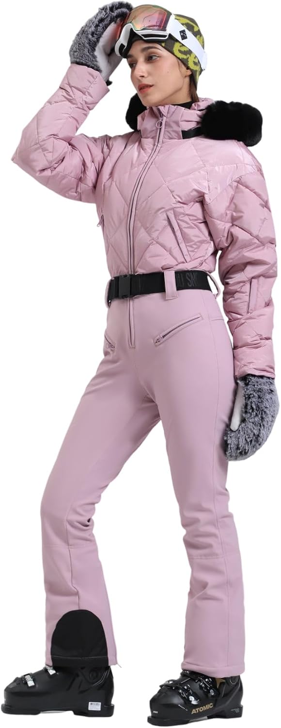 Womens Ski Suits Down One Piece Snowsuit
