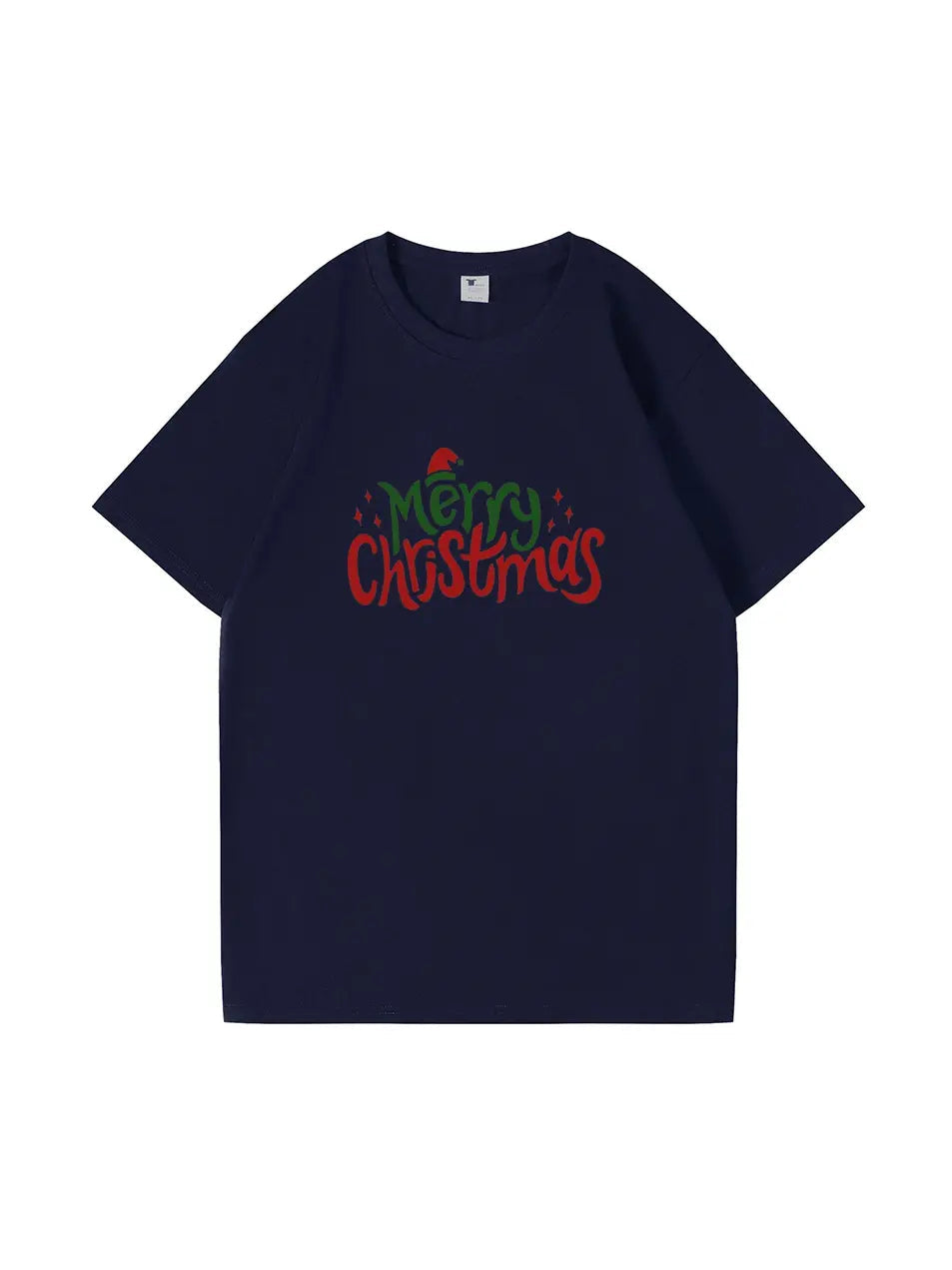 Custom Merry Christmas Cotton T-Shirt Festive and Comfortable Tee for Holiday Celebrations and Seasonal Cheer