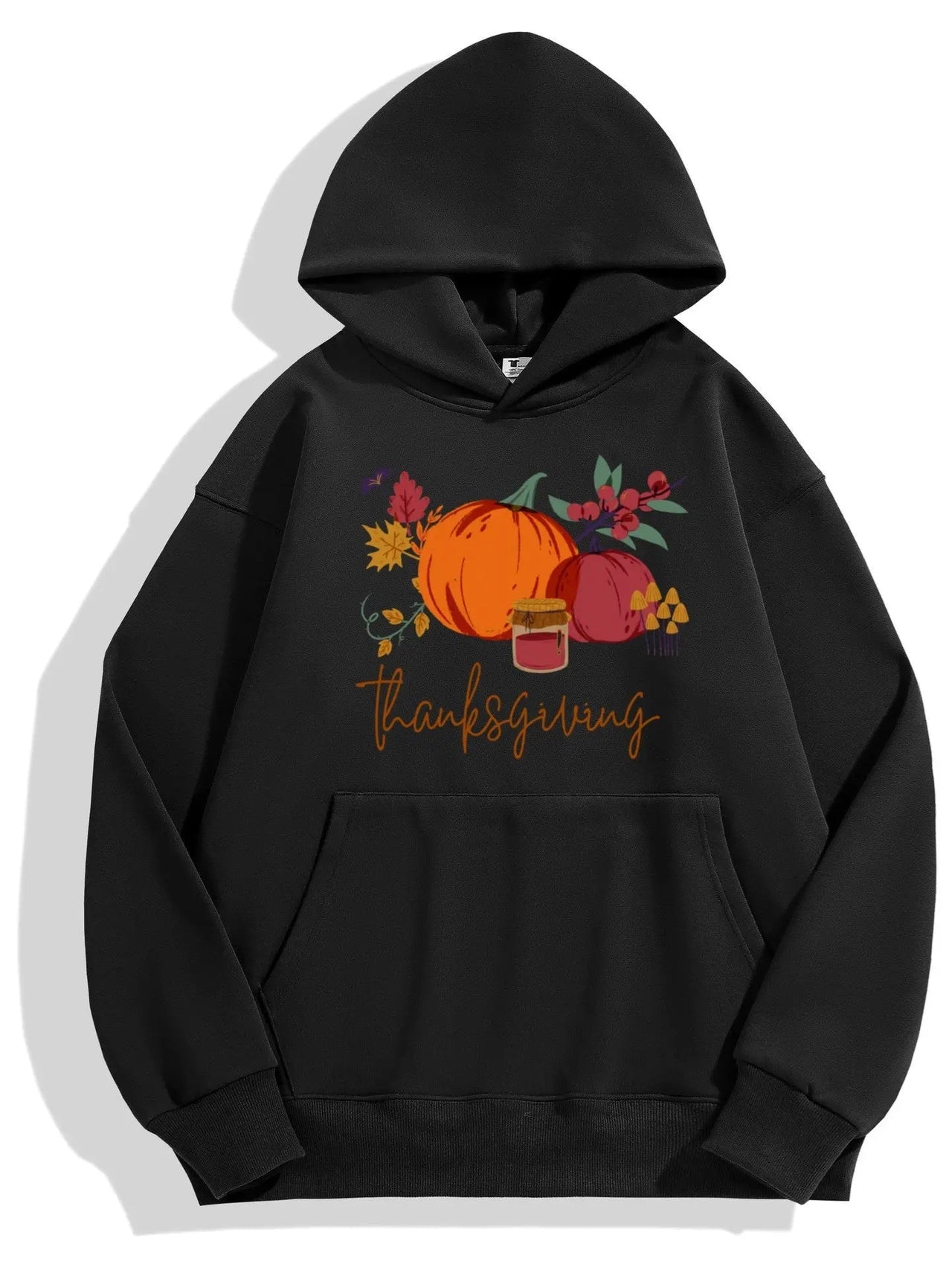 Floral Pumpkin Thanksgiving Hoodie Cozy Sweatshirt for Fall Celebrations and Holiday Comfort