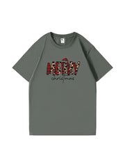 Personalized Merry Christmas Cotton T-shirt Festive Holiday Apparel Great Gift Idea