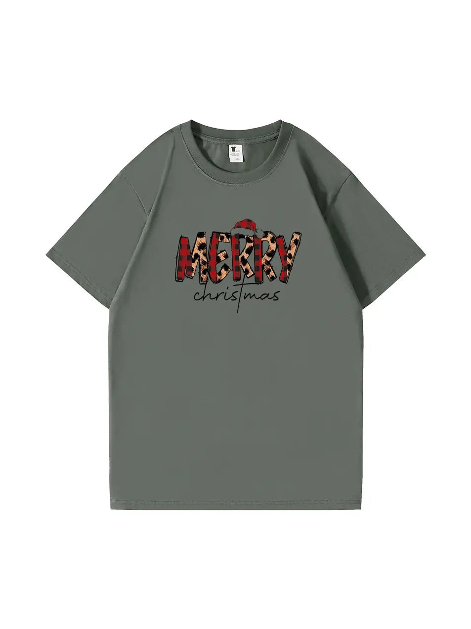 Personalized Merry Christmas Cotton T-shirt Festive Holiday Apparel Great Gift Idea