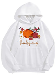 Floral Pumpkin Thanksgiving Hoodie Cozy Sweatshirt for Fall Celebrations and Holiday Comfort