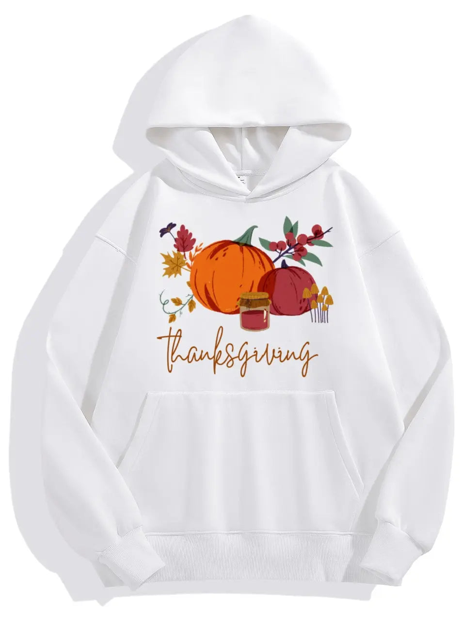 Floral Pumpkin Thanksgiving Hoodie Cozy Sweatshirt for Fall Celebrations and Holiday Comfort