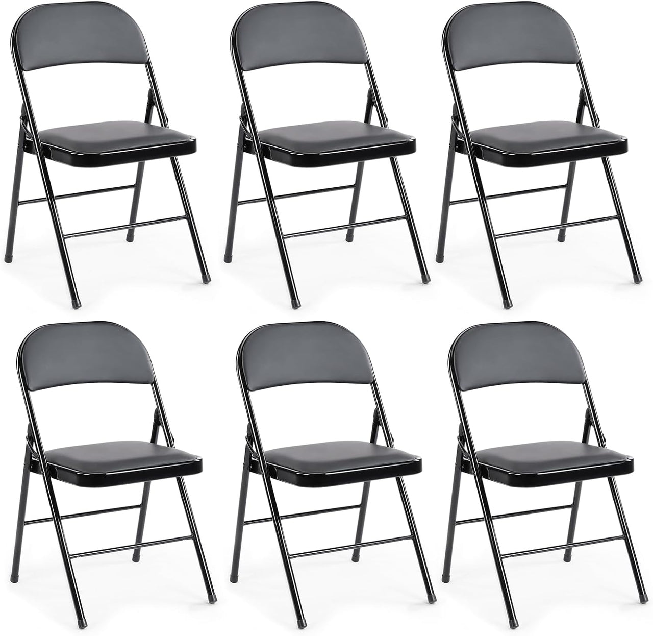 2 Pack Leather Padded Folding Chair for Indoor Outdoor